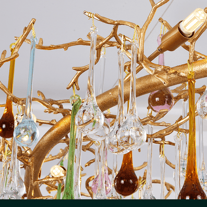 Avis Colorful Crystal Rain Branch Chandelier - Lightings Menu