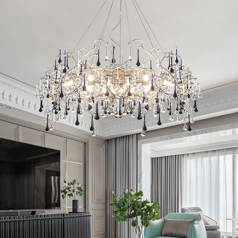 Avis Crystal Rain Branch Chandelier - Lightings Menu