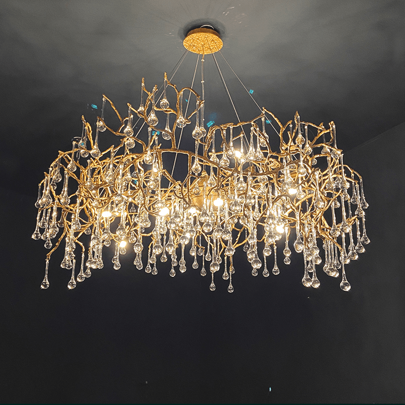 Avis Crystal Rain Branch Chandelier - Lightings Menu