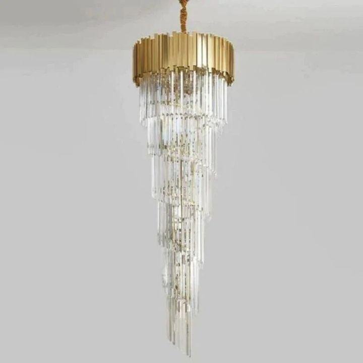 Bahay 2 - Story Crystal Round Chandelier - Lightings Menu
