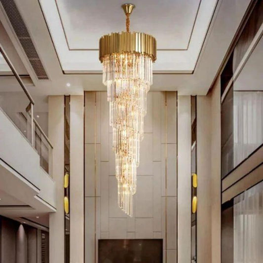 Bahay 2 - Story Crystal Round Chandelier - Lightings Menu