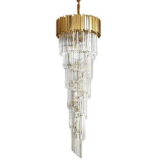 Bahay 2 - Story Crystal Round Chandelier - Lightings Menu