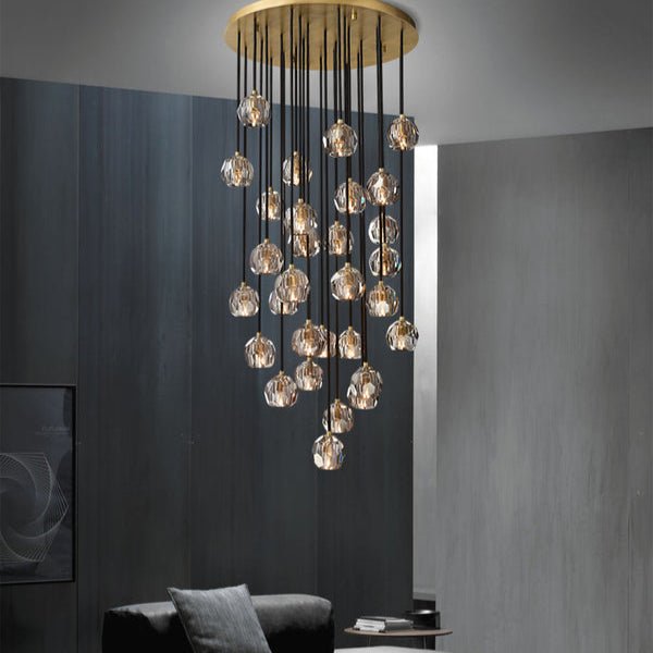 Boule Do Crystal Cluster Round Chandelier - Lightings Menu