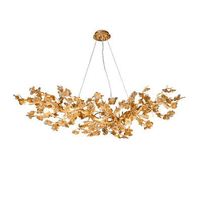 Branch Modern Leaf Linear Chandelier - Lightings Menu