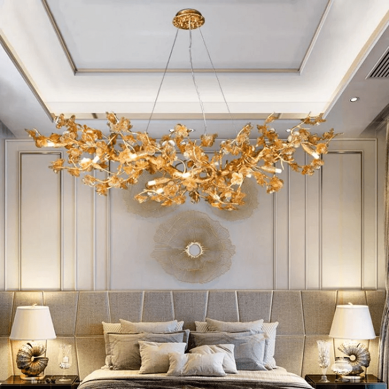 Branch Modern Leaf Linear Chandelier - Lightings Menu