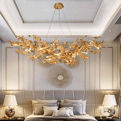 Branch Modern Leaf Linear Chandelier - Lightings Menu
