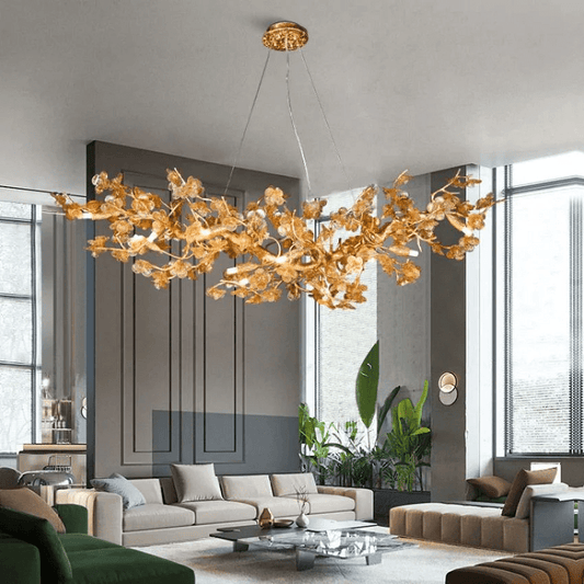 Branch Modern Leaf Linear Chandelier - Lightings Menu