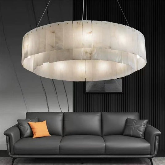 Brendra Alabaster 2 - Tier Round Chandelier - Lightings Menu