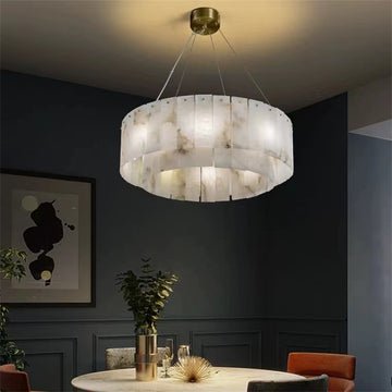Brendra Alabaster 2 - Tier Round Chandelier - Lightings Menu