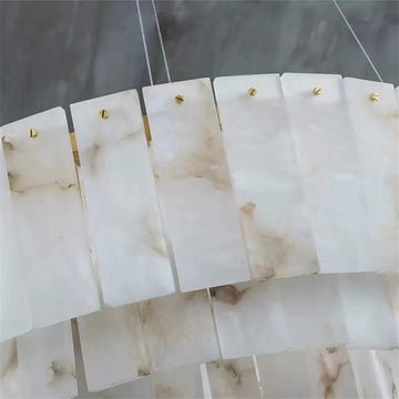 Brendra Alabaster 2 - Tier Round Chandelier - Lightings Menu
