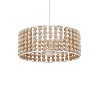 Brookbury Wood Bead Chandelier 32" - Lightings Menu