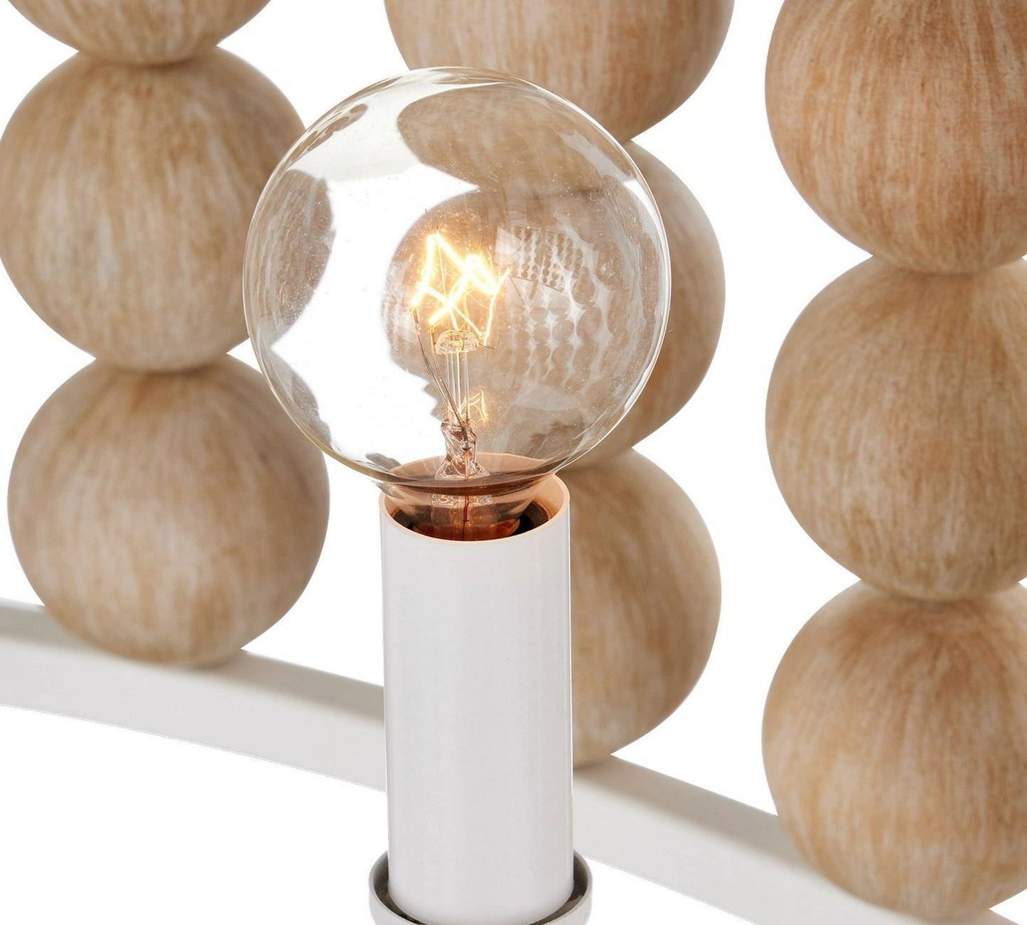 Brookbury Wood Bead Chandelier 32" - Lightings Menu