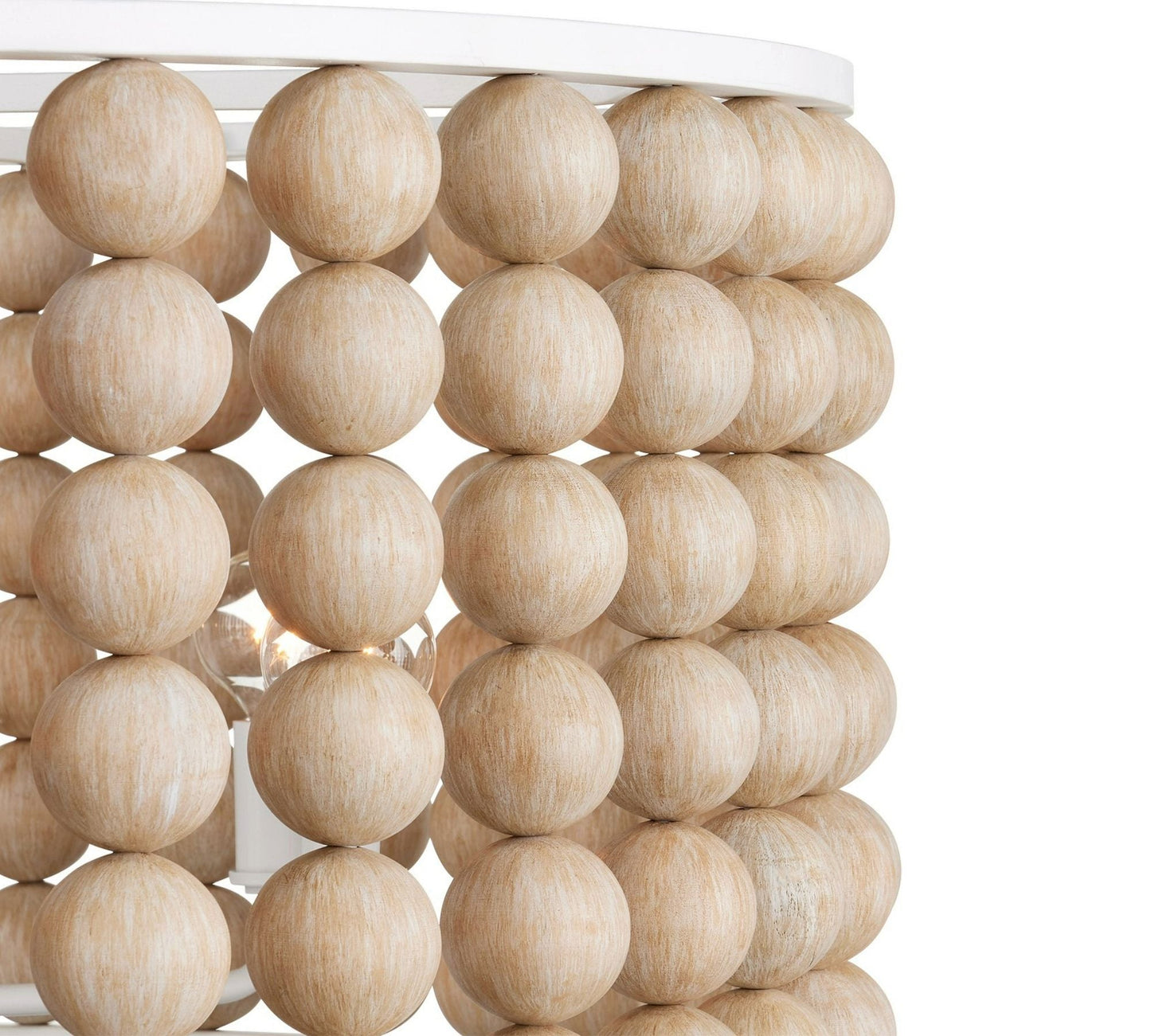 Brookbury Wood Bead Chandelier 32" - Lightings Menu