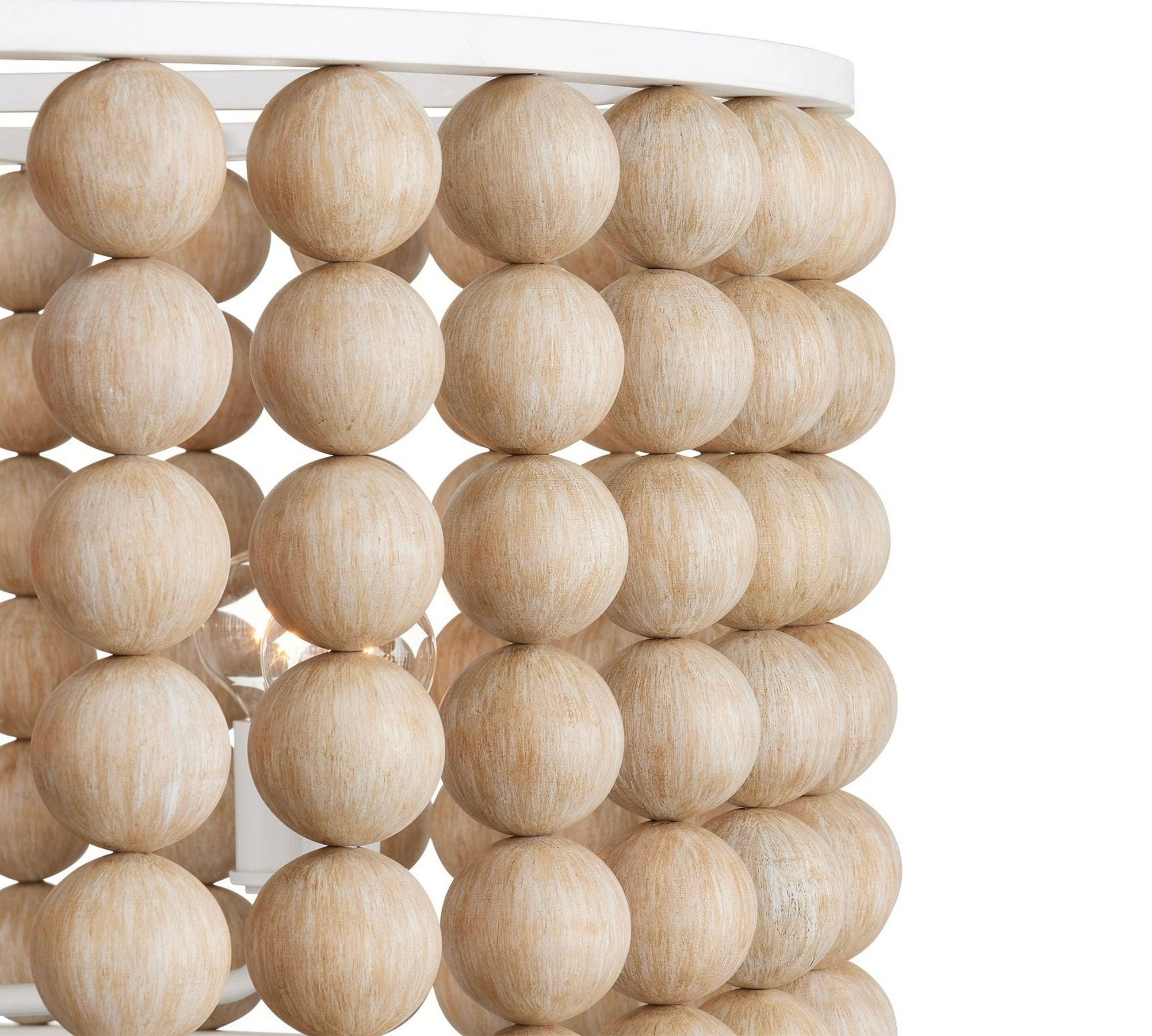 Brookbury Wood Bead Chandelier 32" - Lightings Menu