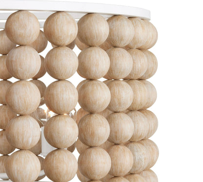 Brookbury Wood Bead Chandelier 32" - Lightings Menu