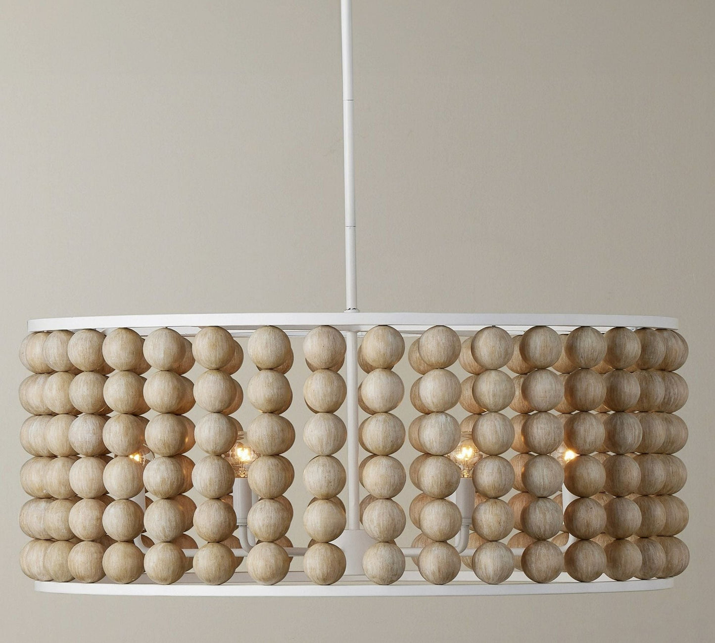 Brookbury Wood Bead Chandelier 32" - Lightings Menu