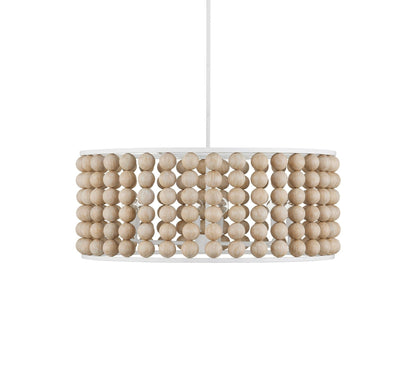 Brookbury Wood Bead Chandelier 32" - Lightings Menu
