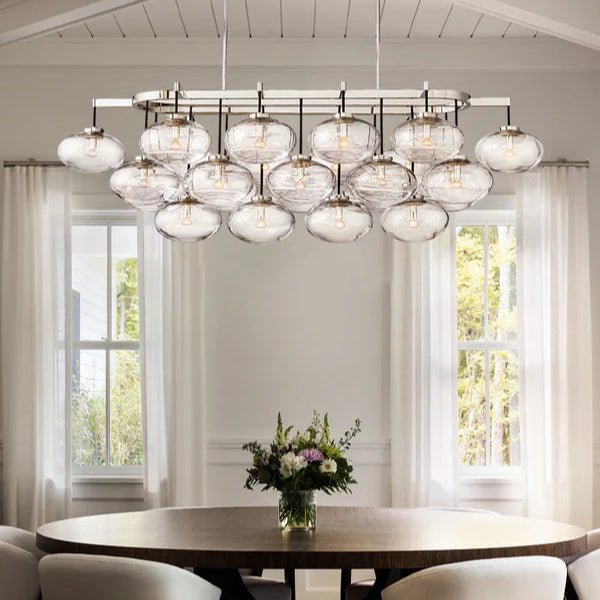 Cabrete Clear Glass Linear Chandelier - Lightings Menu