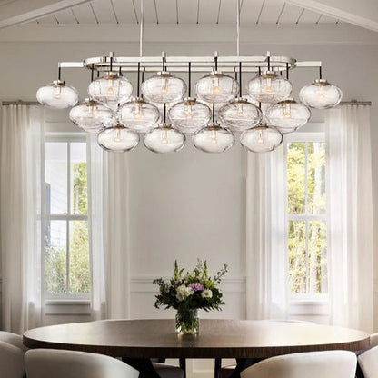 Cabrete Clear Glass Linear Chandelier - Lightings Menu
