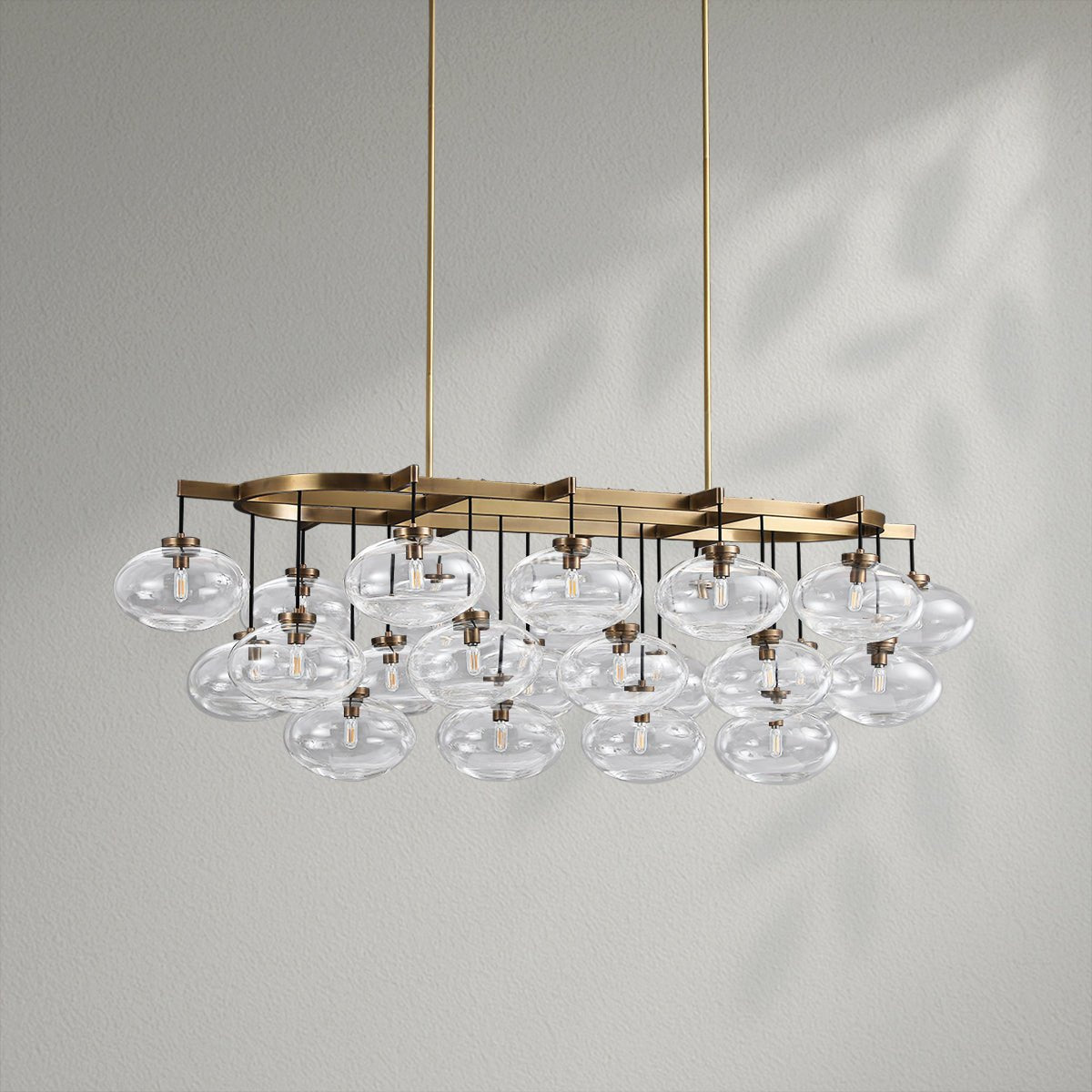Cabrete Clear Glass Linear Chandelier - Lightings Menu