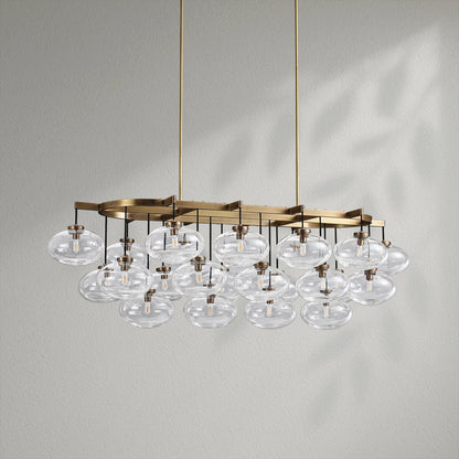 Cabrete Clear Glass Linear Chandelier - Lightings Menu