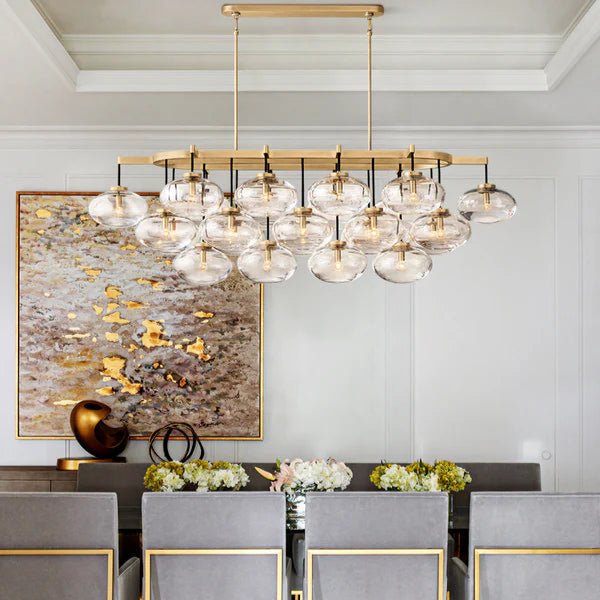 Cabrete Clear Glass Linear Chandelier - Lightings Menu