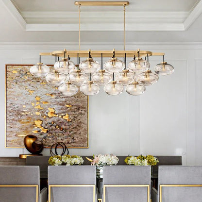 Cabrete Clear Glass Linear Chandelier - Lightings Menu