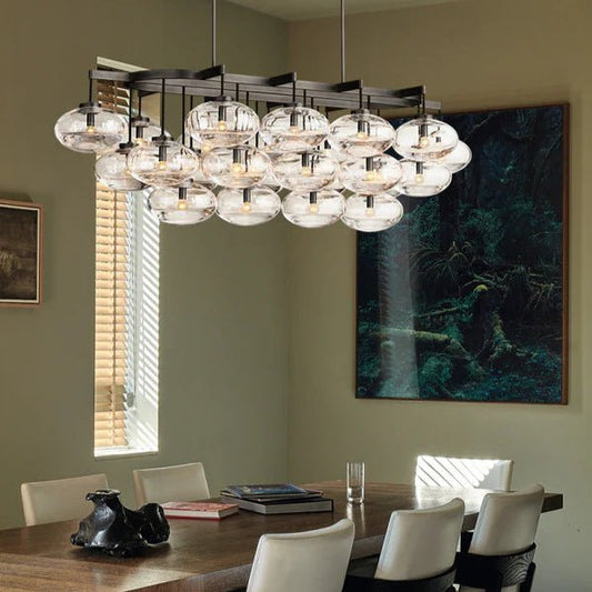Cabrete Clear Glass Linear Chandelier - Lightings Menu