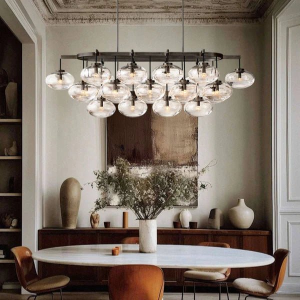 Cabrete Clear Glass Linear Chandelier - Lightings Menu