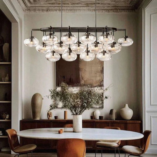 Cabrete Clear Glass Linear Chandelier - Lightings Menu