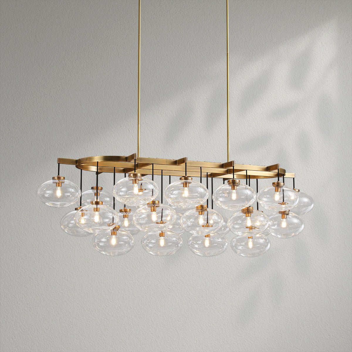 Cabrete Clear Glass Linear Chandelier - Lightings Menu