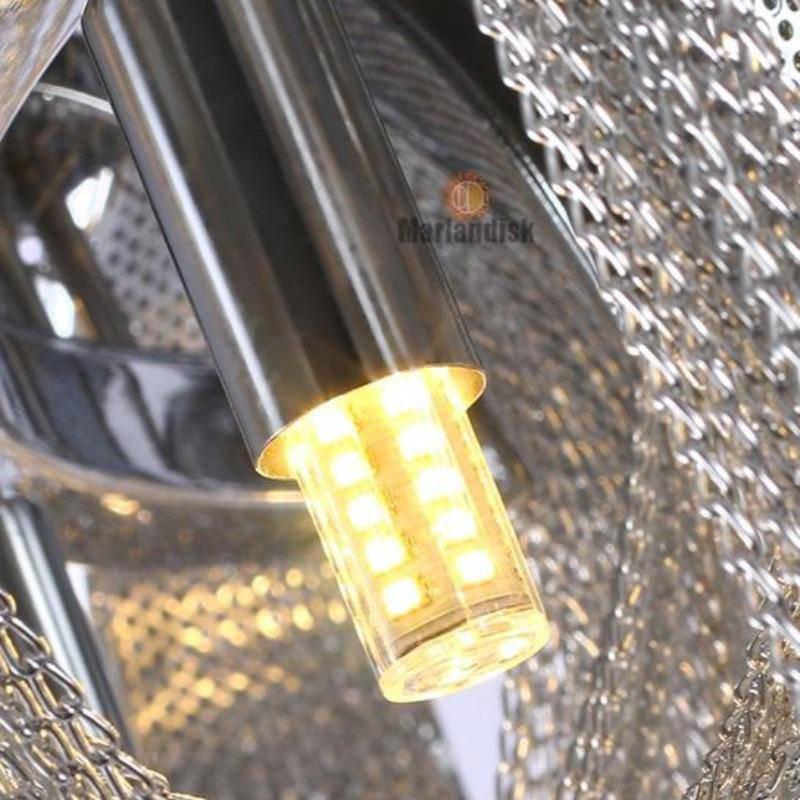 Cadena Aluminum Chain Tassel Chandelier - Lightings Menu