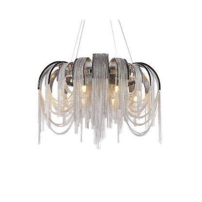Cadena Aluminum Chain Tassel Chandelier - Lightings Menu