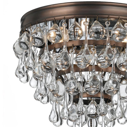 Calypso 10 - Inch 3 - Light Semi Flush Mount Crystal Chandelier - Lightings Menu