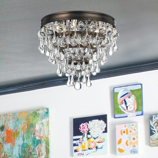 Calypso 10 - Inch 3 - Light Semi Flush Mount Crystal Chandelier - Lightings Menu