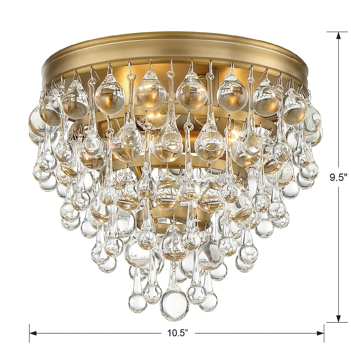 Calypso 10 - Inch 3 - Light Semi Flush Mount Crystal Chandelier - Lightings Menu