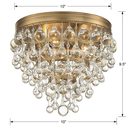 Calypso 10 - Inch 3 - Light Semi Flush Mount Crystal Chandelier - Lightings Menu