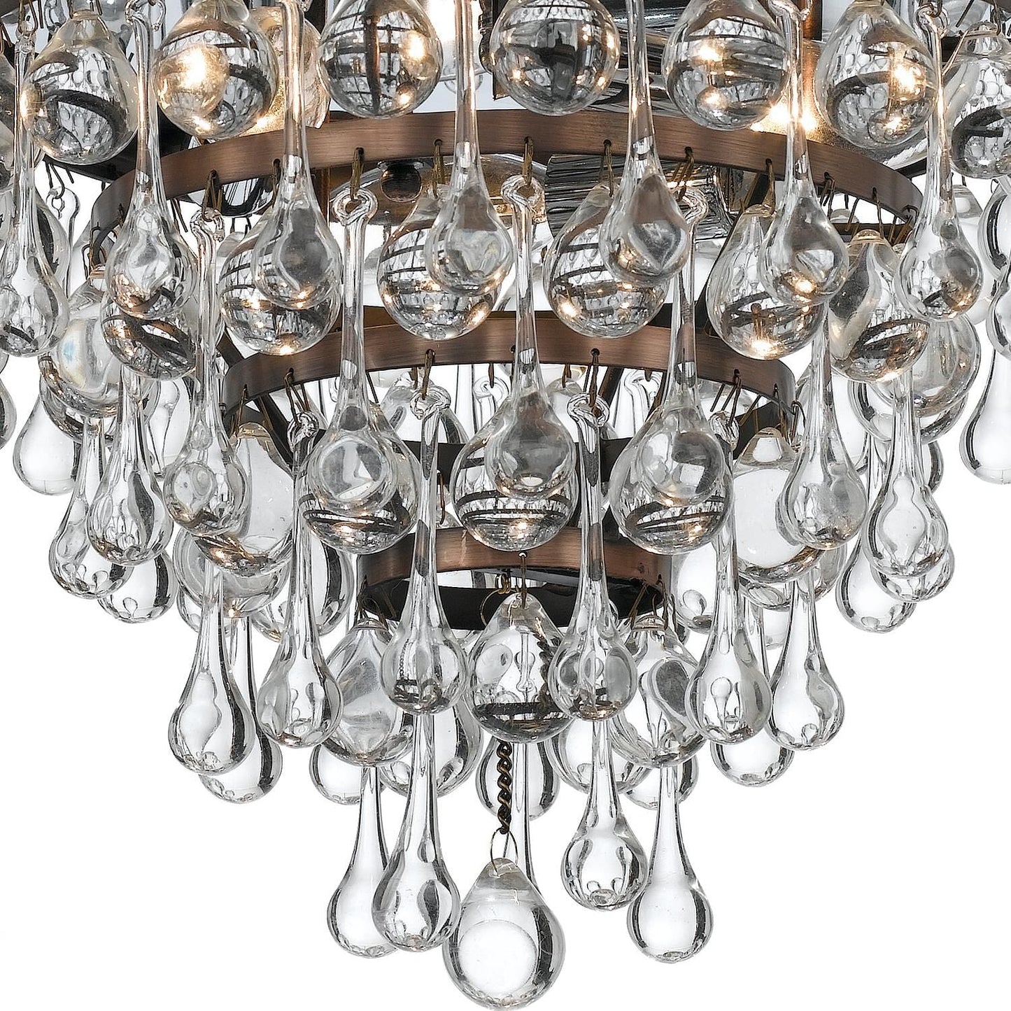 Calypso 10 - Inch 3 - Light Semi Flush Mount Crystal Chandelier - Lightings Menu