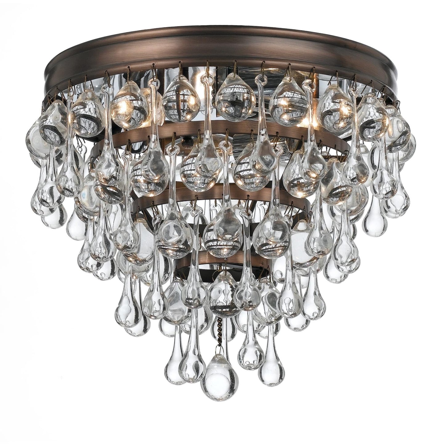 Calypso 10 - Inch 3 - Light Semi Flush Mount Crystal Chandelier - Lightings Menu