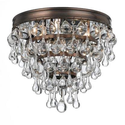 Calypso 10 - Inch 3 - Light Semi Flush Mount Crystal Chandelier - Lightings Menu