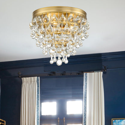Calypso 10 - Inch 3 - Light Semi Flush Mount Crystal Chandelier - Lightings Menu