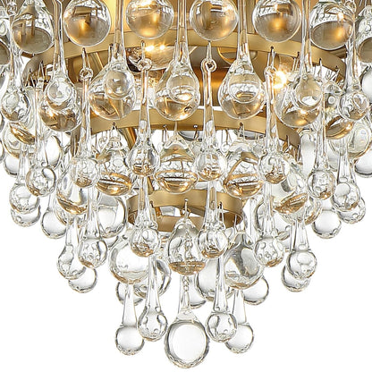 Calypso 10 - Inch 3 - Light Semi Flush Mount Crystal Chandelier - Lightings Menu