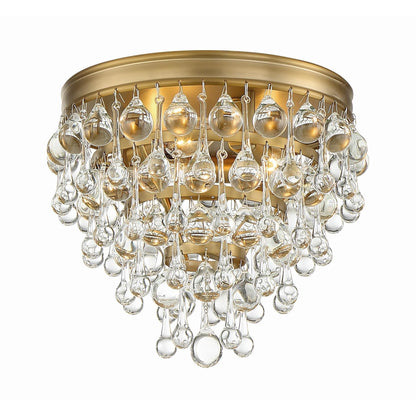 Calypso 10 - Inch 3 - Light Semi Flush Mount Crystal Chandelier - Lightings Menu