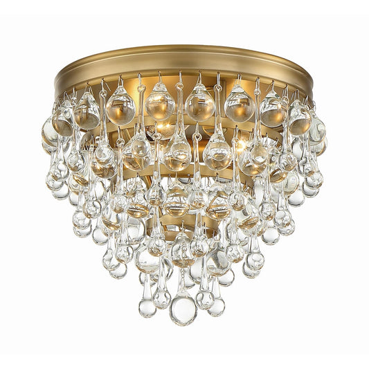 Calypso 10 - Inch 3 - Light Semi Flush Mount Crystal Chandelier - Lightings Menu