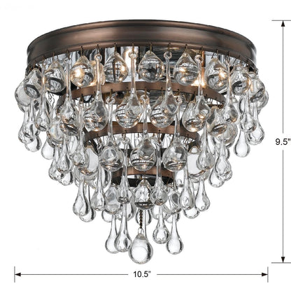 Calypso 10 - Inch 3 - Light Semi Flush Mount Crystal Chandelier - Lightings Menu