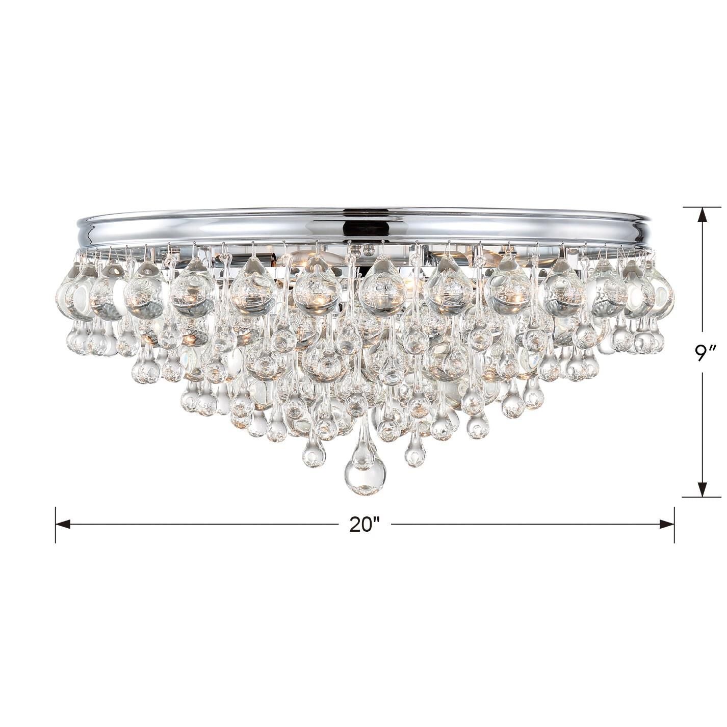 Calypso 20 Inch 6 - Light Crystal Flush Mount - Lightings Menu
