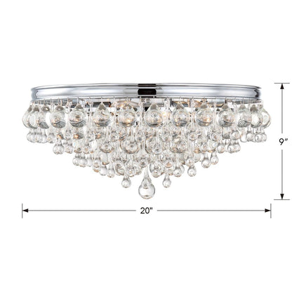 Calypso 20 Inch 6 - Light Crystal Flush Mount - Lightings Menu