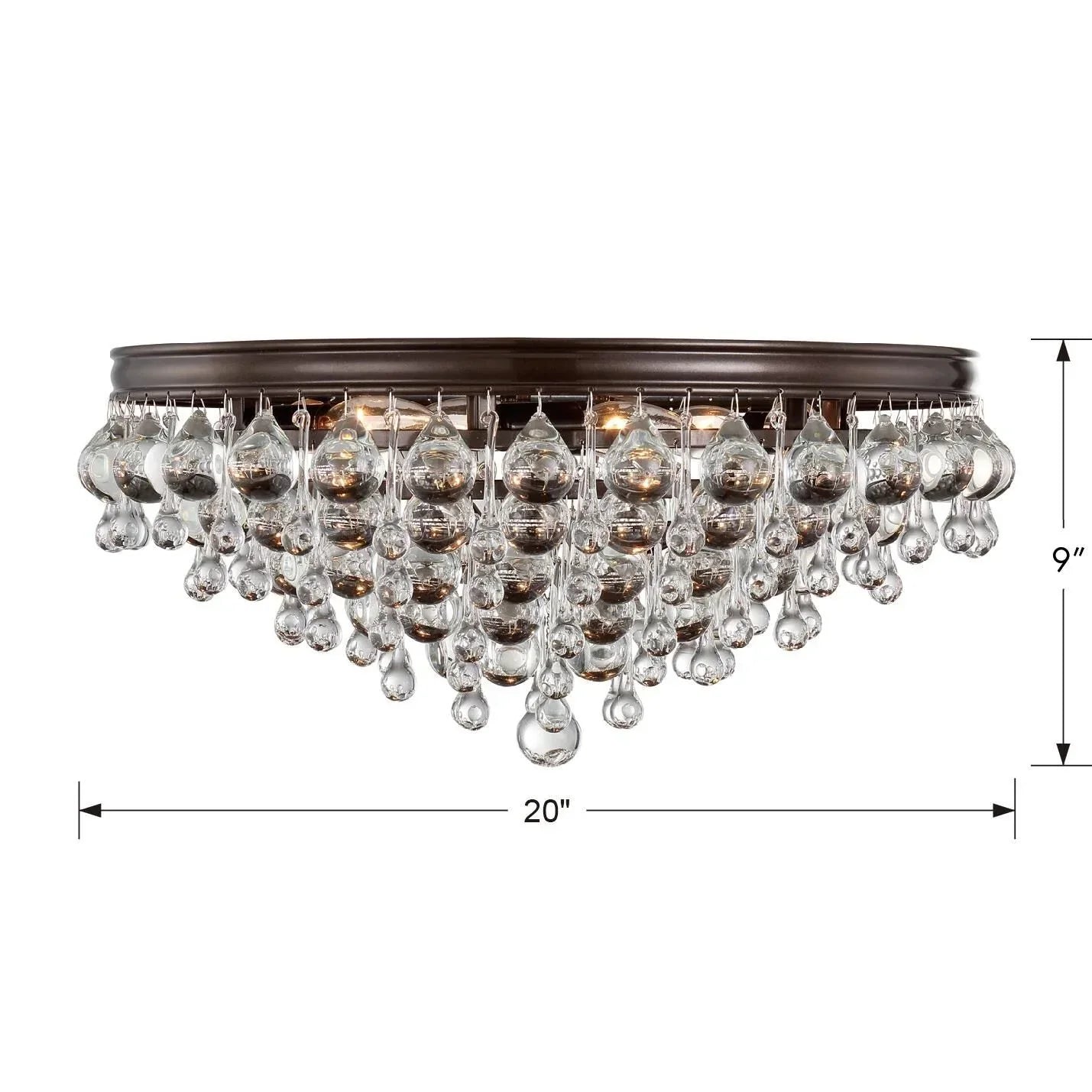 Calypso 20 Inch 6 - Light Crystal Flush Mount - Lightings Menu