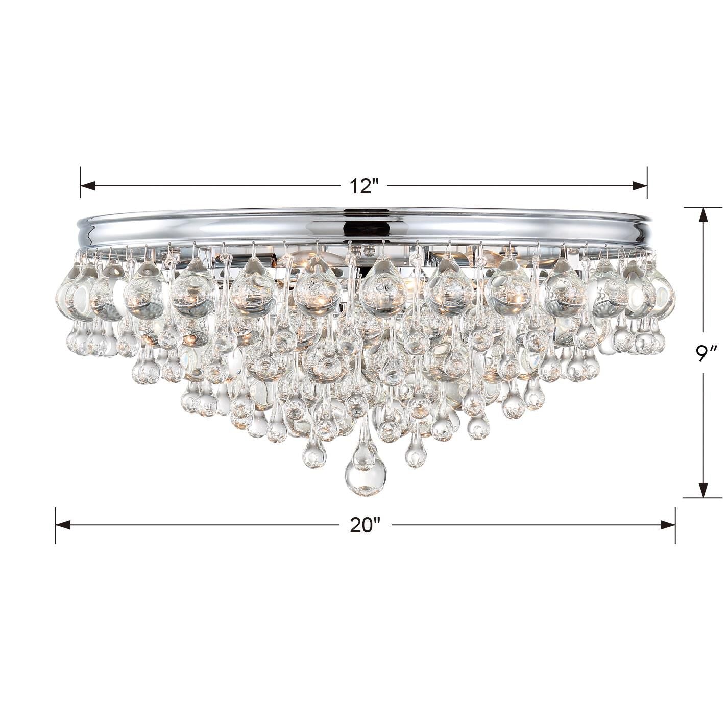Calypso 20 Inch 6 - Light Crystal Flush Mount - Lightings Menu