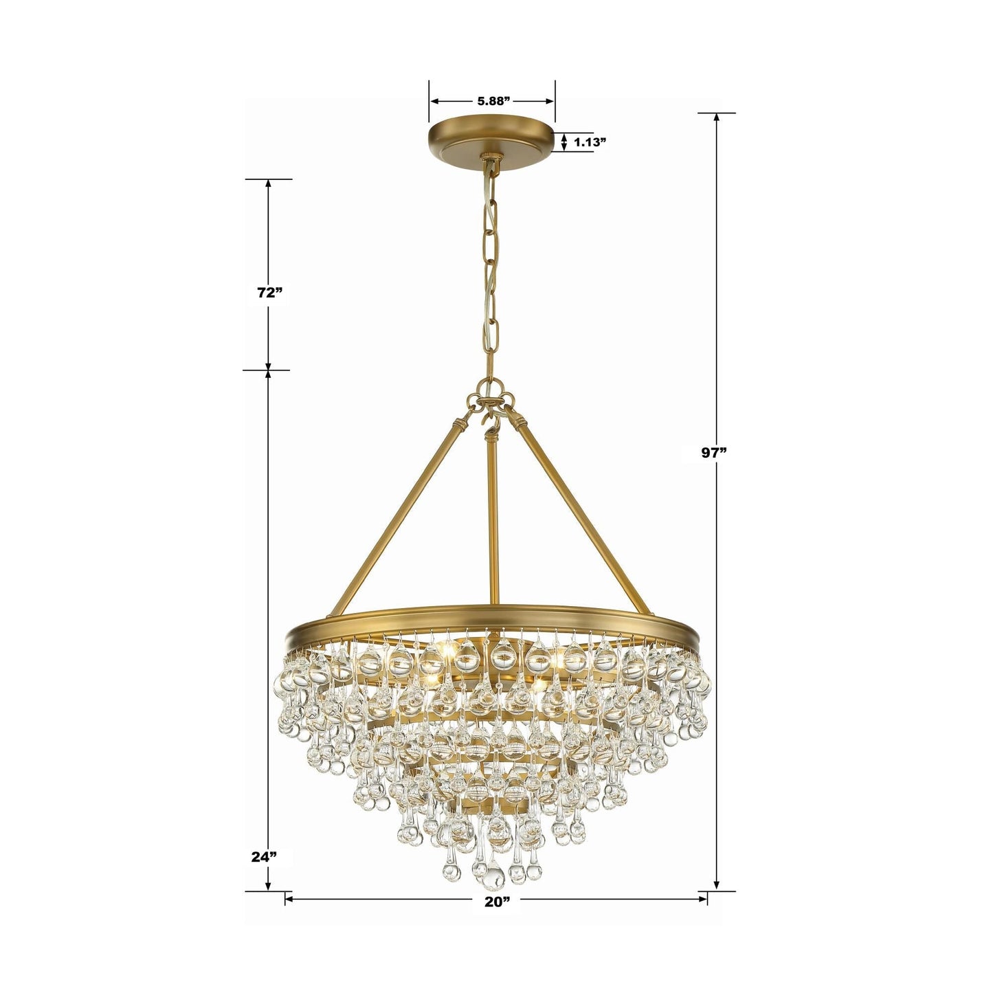Calypso 20 Inch 6 Light Mini Chandelier - Lightings Menu